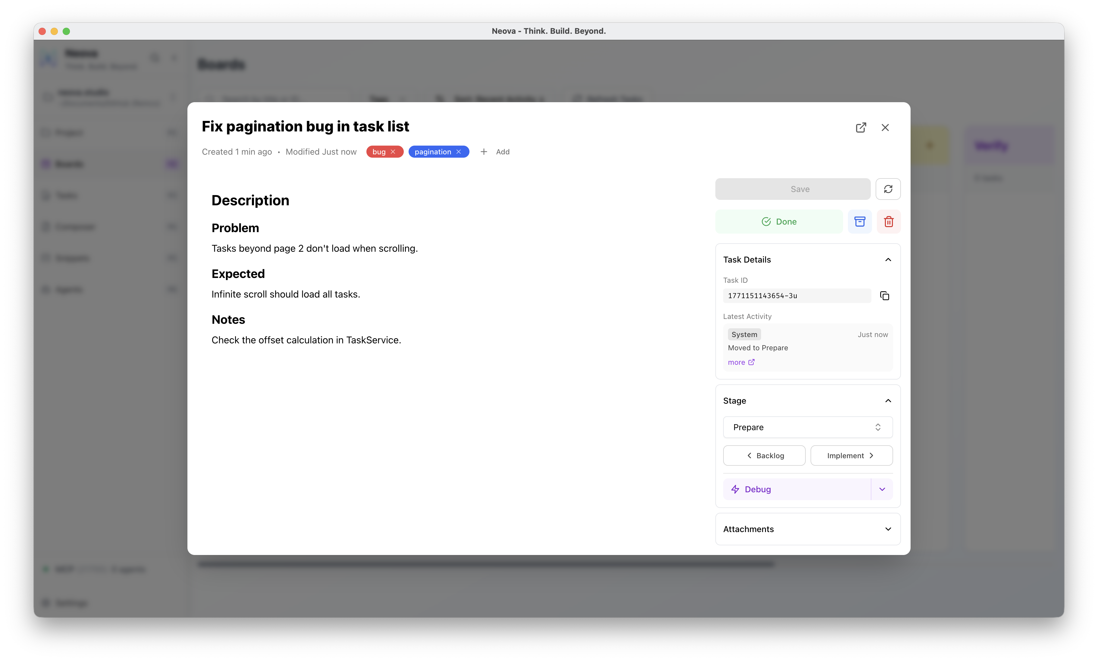 Neova Boards Task Editor