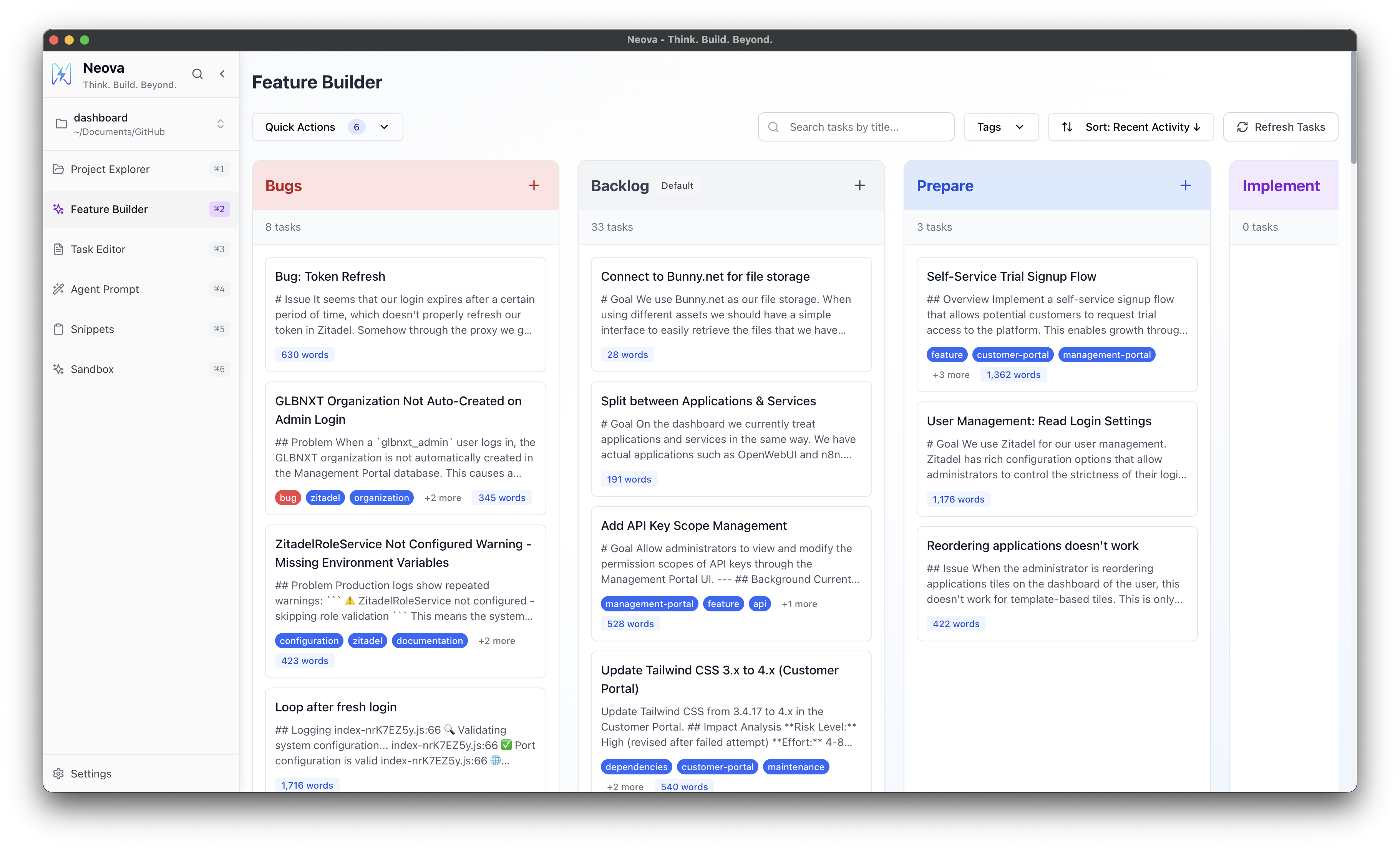 Neova Feature Builder